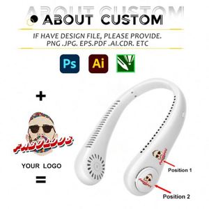 พัดลมพกพาแบบแขวนคอสั่งทำขายส่ง พัดลมไฟฟ้าแบบ USB ของขวัญธุรกิจ พร้อมโลโก้สั่งทำ - Product Image 2