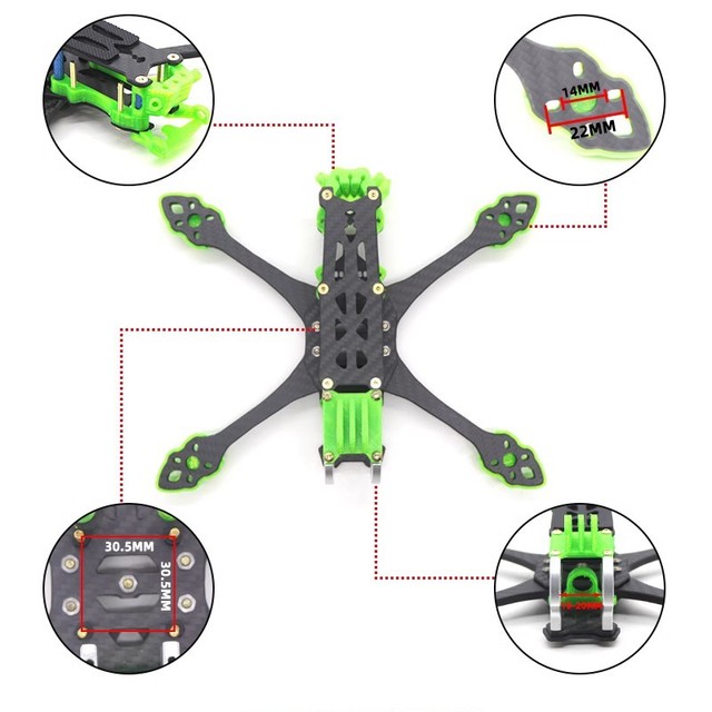 High-Performance Carbon Fiber HSKRC MAK5 DC 5-Inch FPV Frame Aerial Photography Compatible O3 Air Unit Freestyle Racing Drone