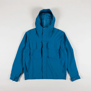 เสื้อแจ็คเก็ต Gore-tex น้ำหนักเบาสำหรับผู้ชาย ลายคลื่นสีน้ำเงิน  พร้อมโลโก้สั่งทำพิเศษ  ระบายอากาศได้ดี เหมาะสำหรับวิ่ง - Product Image 1