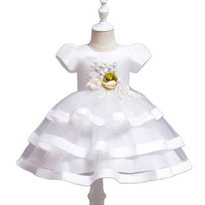 Abito Estivo per Bambina con Design a Torta, Elegante Vestito da Cerimonia per Matrimoni e Serate - Product Image 1