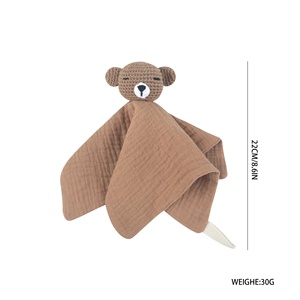 En gros, Doudou ours en crochet en mousseline douce et adorable pour bébé, <span class=keywords><strong>couverture</strong></span> de réconfort pour enfant - Product Image 2