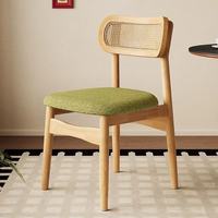 Chaise de salle à manger ergonomique de style nordique moderne avec dossier et coussin en éponge souple, structure en bois massif pour la maison, l'appartement, la salle de sport, l'entrepôt