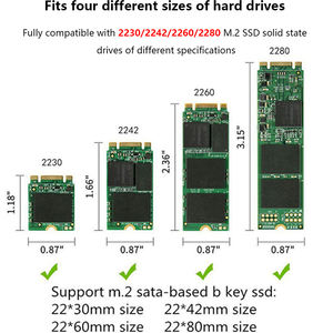 TISHRIC casing <span class=keywords><strong>M</strong></span>.<span class=keywords><strong>2</strong></span> SSD NVME PCIe NGFF SATA protokol Ganda USB Tipe C transparan kotak Hard Disk kandang eksternal - Product Image 3