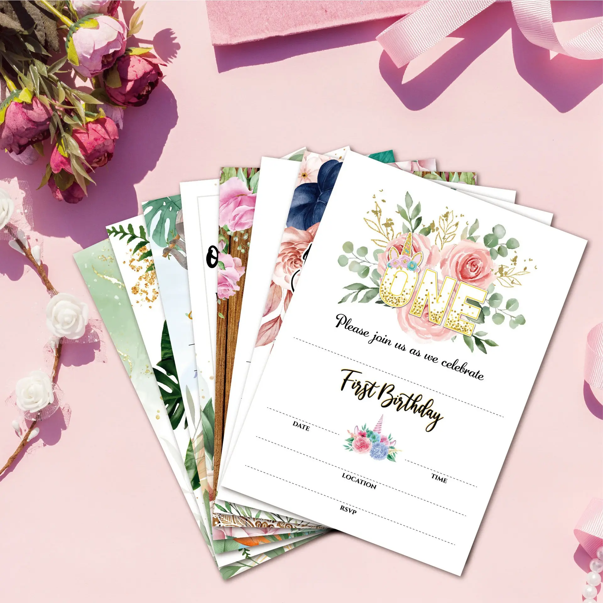 Hoge Kwaliteit 25 Stuks Uitnodigingskaarten Met Enveloppen Offsetdruk Papier Voor Verjaardagen Bruiloften Feestdagen