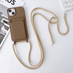 Funda de teléfono cruzada de silicona suave de TPU con tarjetero carcasa de teléfono móvil a prueba de golpes para <span class=keywords><strong>iPhone</strong></span> 16 15 14 Plus Pro Max - Product Image 5