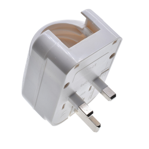 EU Schuko 4,8mm 2-Poliger Typ-G BS Konverter Adapter 13A 250V mit Eingebauter Sicherung für Industrielle Nutzung Weißer EU-Winkelstecker mit UK-Steckeradapter - Product Image 3