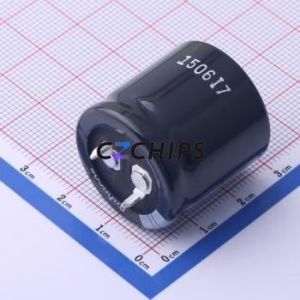 450MXG100MEFCSN25X25 Snap-in Aluminum Electrolytic Capacitor Through hole Component THT,D25xL25mm 100uF 20% 450V 10mm - Product Image 2