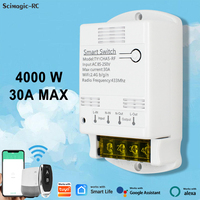 Module relais WiFi SMG-E0704 1 canal, interrupteur télécommandé RF, max 30A 4KW, récepteur pour porte de garage AC85-250V, domotique intelligente