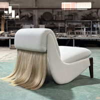 Fauteuil d'appoint de style moderne pour salon de villa, design queue de cheval, fauteuil de détente pour chambre d'hôtel, canapé individuel de luxe, mobilier