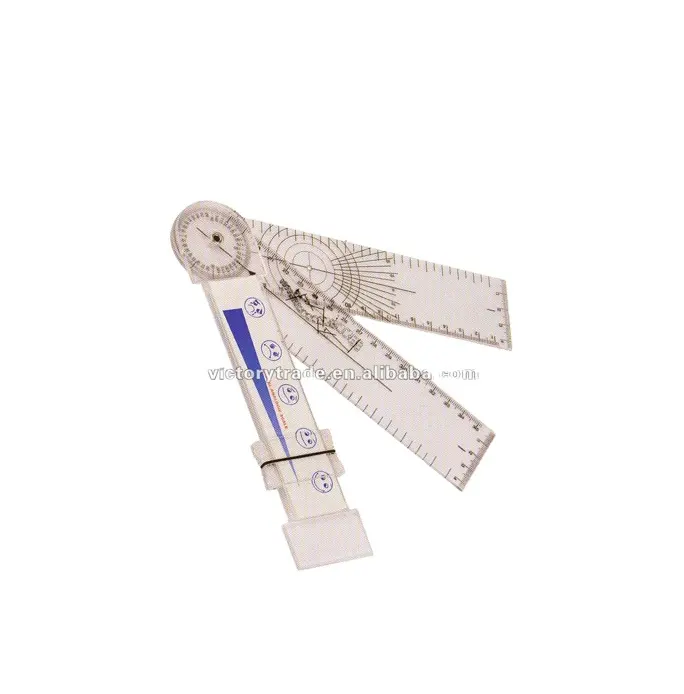 Goniometer Plastik V-T053 dengan Penggaris Skala Nyeri