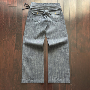 Vaqueros de mujer personalizados de corte bootcut, de mezclilla japonesa cruda selvedge, vintage, suaves, con cintura de cinco capas, de diseñador y a la moda. - Product Image 2