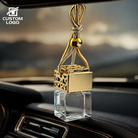 Bouteille d'aromathérapie pour voiture en verre écologique de 8 ml et 10 ml avec logo personnalisé, étiquette privée, diffuseur de parfum suspendu vide avec bouchon à vis