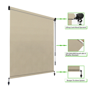 Persiana Enrollable 150X270 Cm Toldo Vertical con Manivela Pantalla de Privacidad Exterior - Product Image 1