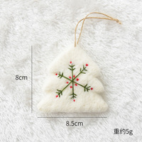 Ensemble de mini ornements de Noël en feutre de laine, pendentifs 3D faits à la main en forme de flocon de neige, d'arbre et de cœur pour décorations de table de fête de Noël et cadeaux