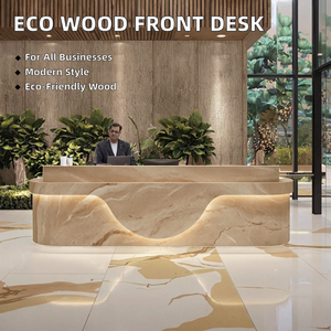 Mostrador de Recepción Moderno, Simple y Ecológico con Frente de Madera para Edificios de Oficinas, Peluquerías, Tiendas de Ropa, Restaurantes - Product Image 2