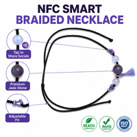 Collier NFC personnalisé avec cordon réglable et puce personnalisée pour la promotion des menus numériques et des lieux