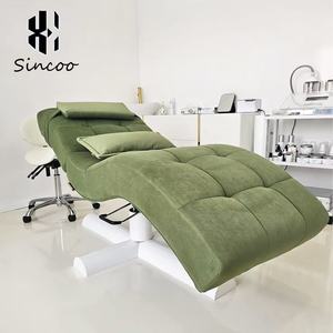 Factory Wholesale Modern Stainless Steel Velvet Beauty Massage Cosmetic Curved Eyelash Bed Green Fabric Hotel Outdoor Bathroom - Product Image 4