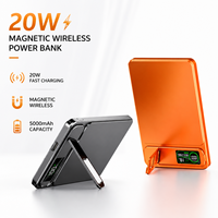 Nuevos Productos 2026: Batería Externa Magnética Inalámbrica Ultrafina con Pantalla a Color Inteligente, Carga Rápida PD de 20W, 5000 mAh, con Soporte