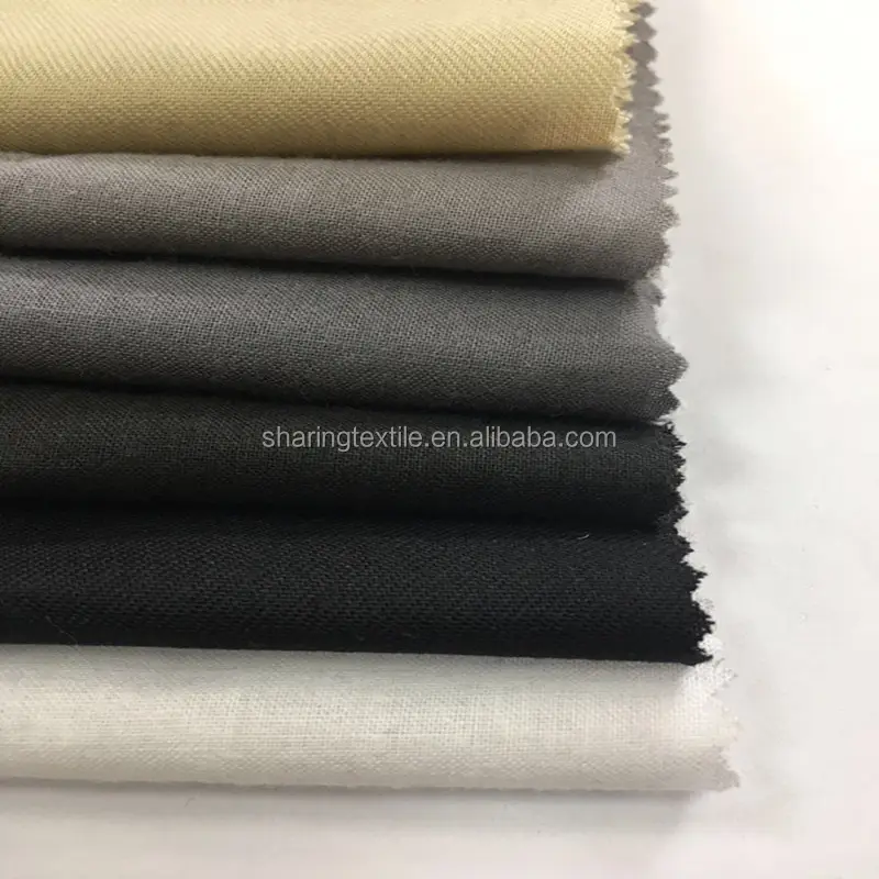 Kain Tenun 100% Katun Poplin Kain Polos atau Twill atau Satin Lapisan Saku Piyama Seprai Kain Baju