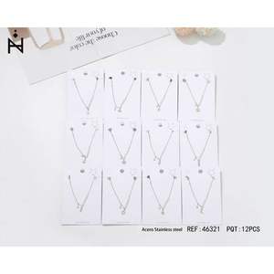 Set di Collane di Perle in Acciaio Inossidabile Z Acero, 12 Pezzi, Catenina con Ciondolo Placcato Argento, Gioielli da Donna alla Moda, Stile Minimalista - Product Image 1