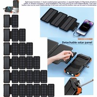 Station d'alimentation extérieure, panneau pliable, charge solaire manuelle, charge sans fil 20000 mA, portable, haute capacité, PVC