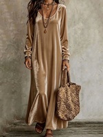 Ventes directes du fabricant OEM&ODM Vente en gros Ventes en vrac Robes en velours d'automne et d'hiver Robes élégantes à manches longues ultra longues