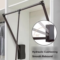 Porte-vêtements hydraulique réglable pour armoire, fermeture douce, robuste pour vêtements