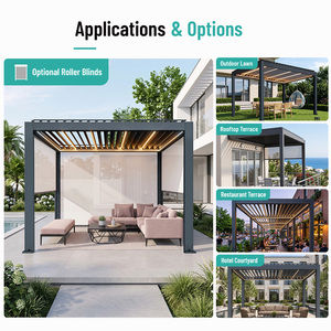 Sistema Bioclimático con Control Remoto Impermeable, Pérgola de <span class=keywords><strong>Aluminio</strong></span> para Exteriores con Techo Motorizado Automático de 3x3, <span class=keywords><strong>3x4</strong></span>, 4x3, 4x6 - Product Image 4