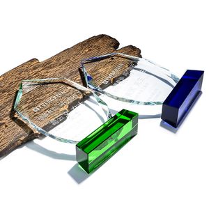 ADL personalizzato Sandblasted Blue Flame sport trofeo di cristallo incisione/stampa UV nuovo stile Love Theme Award per l'annuale - Product Image 2