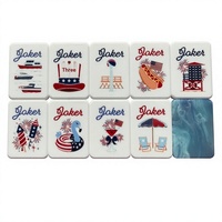 Jeu de Mahjong Américain en Acrylique Feux d'Artifice Commémoratifs, 160 Pièces (10 Joker), pour 4 Joueurs, Luxe Moderne, Universel, Coffret Cadeau pour la Maison