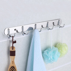 Saint Ruijia Bathroom Wall Hooks Stainless Steel Drilling Free 6 Hooks <b>Robe</b> Hook Set For <b>Towel</b> Storage - Product Image 1