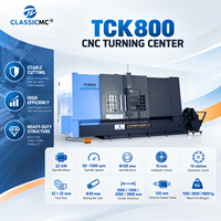 Tour CNC à lit incliné 3 axes TCK800, course de 400 mm, pour le tournage de haute précision de pièces de moto et de disques électroniques