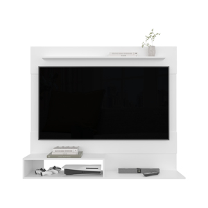 Floating Entertainment Center <b>White</b> One <b>Shelf</b> Two <b>Shelves</b> Tv Wall Mount Storage Unit - Product Image 5