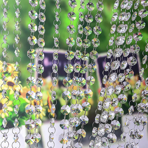 Hạt pha lê hình bát giác K9 mài bóng trang trí nhà cửa, khách sạn, nhà hàng, cửa hàng, chuỗi hạt dài 1 mét, mặt dây chuyền, đèn chùm - Product Image 3