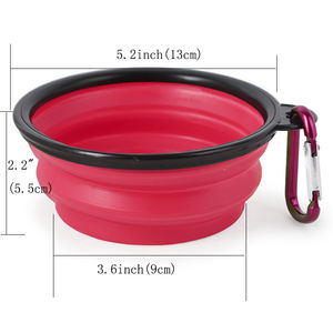 Portátil Dobrável Cachorro Tigela Alimentadores Dobrável Pet Bowl Tpe Metal Comida Água Alimentação <span class=keywords><strong>Silicone</strong></span> Logotipo Personalizado Fabricação 350ML - Product Image 6