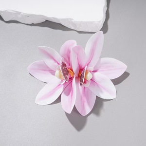 Pince à cheveux multicolore en forme d'orchidée Cymbidium artificielle, grande épingle florale pour coiffures de plage et Hanfu, accessoires capillaires pour femmes - Product Image 4