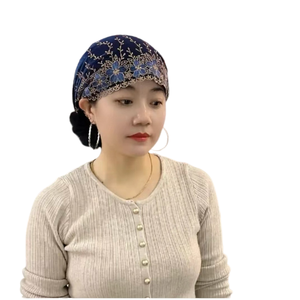 New Lace Plush Muslim Ladies Hijab Women Beach Adult Cap Headwrap Beads Bandana Headband Hair Accessories Turban <b>Hat</b> - Product Image 1