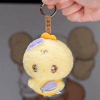 Porte-clés en peluche personnalisé animaux mignons, petit poussin en peluche, jouets en coton PP personnalisables, vente en gros, OEM, ODM