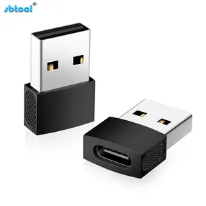 En çok satan ürünler için kullanılan USB şarj aleti siyah çinko alaşım mini taşınabilir usb c usb 2.0 adaptörü