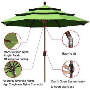 Sombrilla de Jardín Vintage Hecha a Mano con Flecos de Londres, Poste de Madera Premium, Sombrilla para Terraza, Porche, Patio y Mesa - Product Image 3