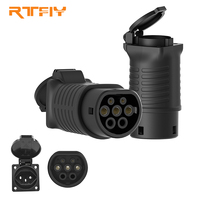 Conector V2L para Descarga de Vehículos Eléctricos, Múltiples Enchufes, Adaptador V2L Tipo 2 con Enchufes NEMA, EU, Australia, Brasil