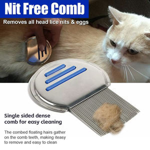 مشط محمول من الفولاذ المقاوم للصدأ للاستخدام المستدام سهل الاستخدام ومباشر لعلاج القمل والبراغيث للقطط والكلاب - Product Image 4