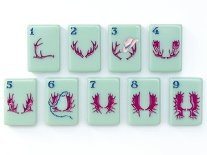 Fichas <span class=keywords><strong>de</strong></span> Mahjong Acrílicas Verdes Americanas Modernas <span class=keywords><strong>de</strong></span> Lujo, Línea Montaña: Fichas <span class=keywords><strong>de</strong></span> Mahjong Verde Salvia, 160 Piezas Pintadas a Mano, Regalo - Product Image 5