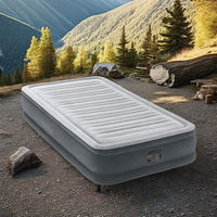 Lit d'air double couche pour une personne Huaju de luxe avec pompe intégrée, housse en velours imperméable pour le camping