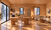 Maison modulaire scandinave avec sauna, bain à remous, système solaire hors réseau, faible valeur U, maison préfabriquée pour climat froid