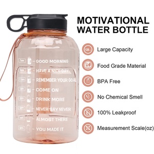 BPA Free Plastic 2.2L Half Gallon Gym Work Out bottiglia d'acqua motivazionale con Time Marker Straw Jug Fitness Bottle - Product Image 4