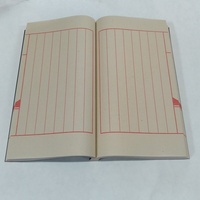 Xuan-Papier Recycelbares Fadengebundenes Buch Antik-Imitation Rot Achtzeiliges Zehnzeiliges Blanko-Türrahmen-Quadratgitter Handbedrucktes Geschenk