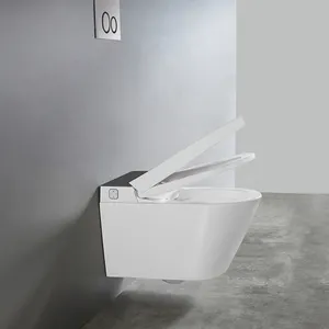 Heated Toilet Seat Wall Hung Smart Toilet With Concealed Cistern Heated Seat Intelligent Wall Mounted Toilet