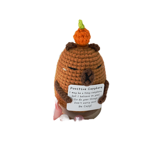 New Handmade Dệt Kim Capybara Crochet Đồ Chơi Dễ Thương Crochet Túi Xách Mặt Dây Chuyền Quyến Rũ Cảm Xúc Động Vật Tích cực Thú Nhồi Bông Đồ Chơi - Product Image 5