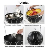 Nouveau réchaud à buffet suspendu en forme d'œuf de 8 L, ensemble de buffet pour hôtel, fête, mariage, ensemble de réchaud à buffet pour la restauration, réchaud à buffet